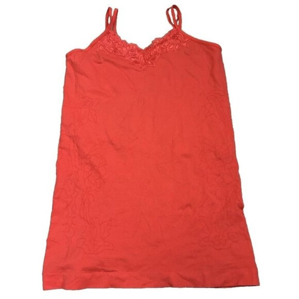 Ultra Teeze babydoll Compression Tank Top Lace 18 Orange festival beach boho